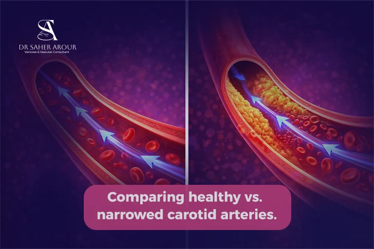 healthy vs narrowed carotid arteries