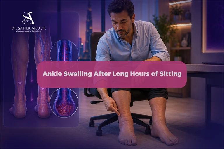 Ankle Swelling After Long Hours of Sitting