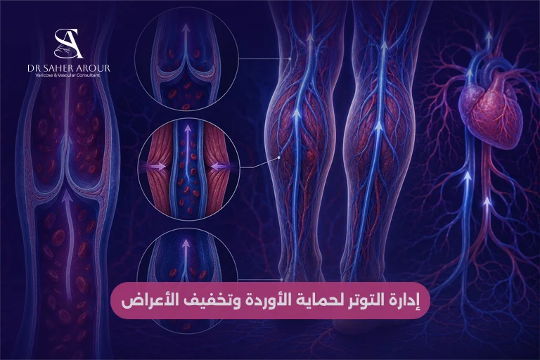 ما الذي يمكن لمريض الدوالي فعله لإدارة التوتر وحماية أوردته؟