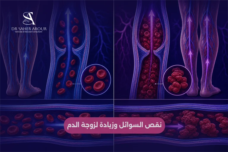 نقص السوائل وزيادة لزوجة الدم