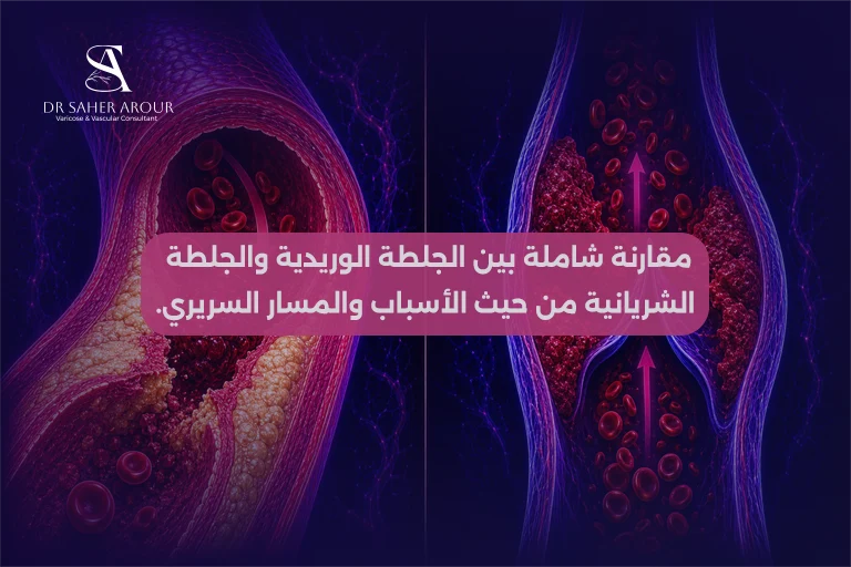 الفرق بين الجلطة الوريدية والجلطة الشريانية الأعراض والتشخيص والخطورة
