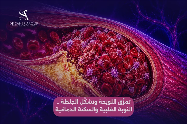 تمزّق اللويحة وتشكّل الجلطة .. النوبة القلبية والسكتة الدماغية