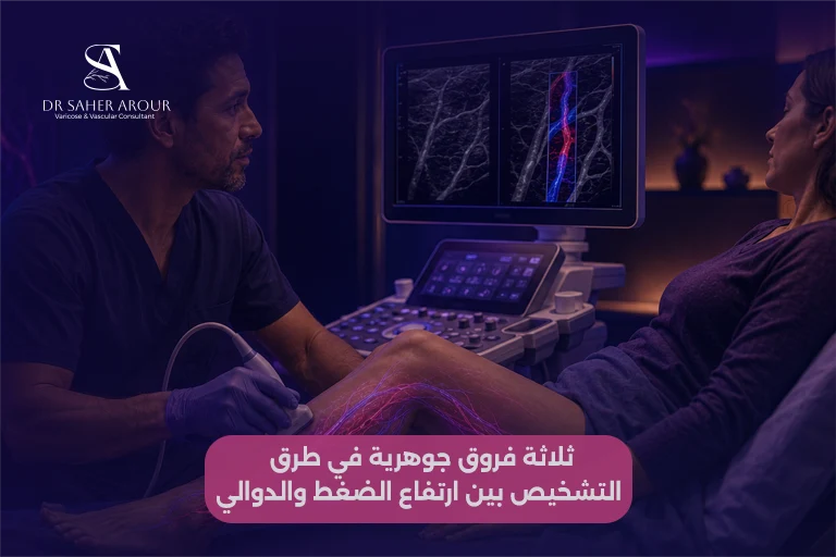 ثلاثة فروق جوهرية في طرق التشخيص بين ارتفاع الضغط والدوالي