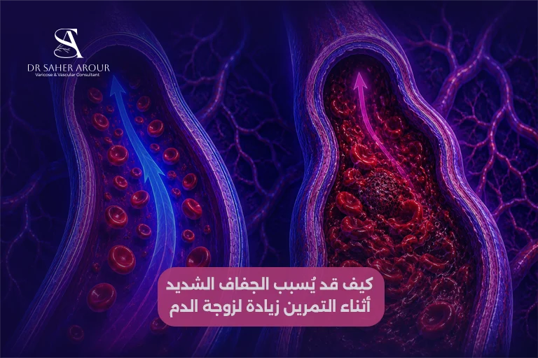 كيف قد يُسبب الجفاف الشديد أثناء التمرين زيادة لزوجة الدم
