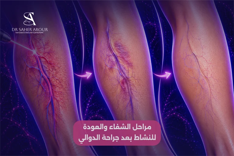 الجدول الزمني للتعافي بعد جراحة الدوالي بالليزر