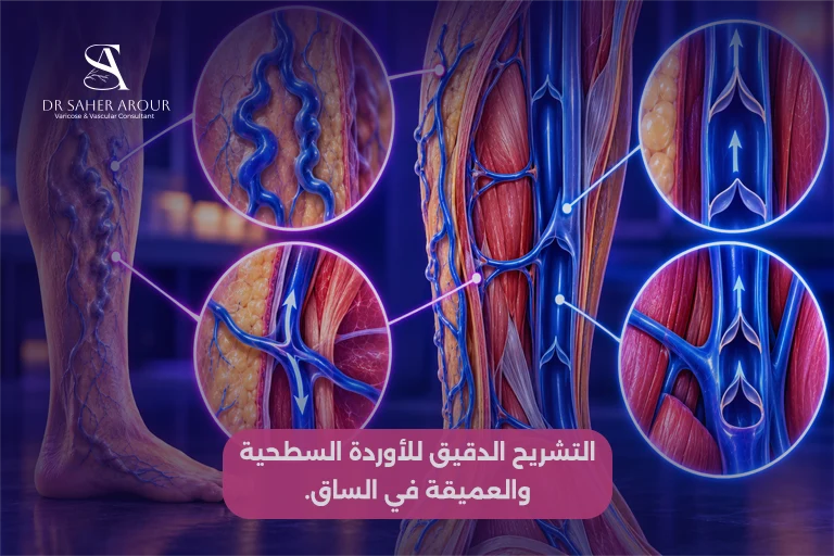 الدوالي والجلطة الوريدية العميقة — كيف ترتبط فعلياً؟